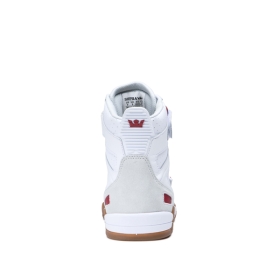 Supra Mens BREAKER High Top Shoes White/Rose/gum | US-22920